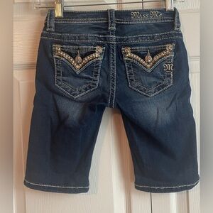 Miss Me Girls Bermuda Shorts With Embroidery And Rhinestones Size 8